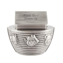 Load image into Gallery viewer, Noah&#39;s Ark Money Bank | Engraved in Canada | Religious Gift | Engraver in Canada | Gift Shop in Calgary | Animal-themed Money Box | Personalized Savings Bank | Handcrafted Ark Design | Unique Religious Keepsake | Custom Engraved Piggy Bank | Artisanal Gift for All Ages | Canadian Engraving Specialist | Calgary-based Gift Store | Noah&#39;s Ark Décor | Religious Symbolic Bank | Precious Animal Coin Bank | Calgary Engraving Expertise | Memorable Religious Present | Symbolic Money Holder
