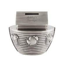 Load image into Gallery viewer, Noah's Ark Money Bank | Engraved in Canada | Religious Gift | Engraver in Canada | Gift Shop in Calgary | Animal-themed Money Box | Personalized Savings Bank | Handcrafted Ark Design | Unique Religious Keepsake | Custom Engraved Piggy Bank | Artisanal Gift for All Ages | Canadian Engraving Specialist | Calgary-based Gift Store | Noah's Ark Décor | Religious Symbolic Bank | Precious Animal Coin Bank | Calgary Engraving Expertise | Memorable Religious Present | Symbolic Money Holder
