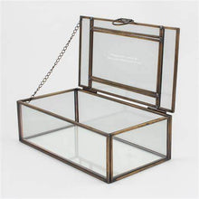 Load image into Gallery viewer, Glass and Copper Trinket Box
