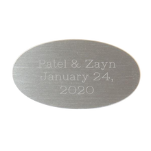 Load image into Gallery viewer, Oval Pewtertone Plate 1 3/8" x 2 1/2" trophy plate