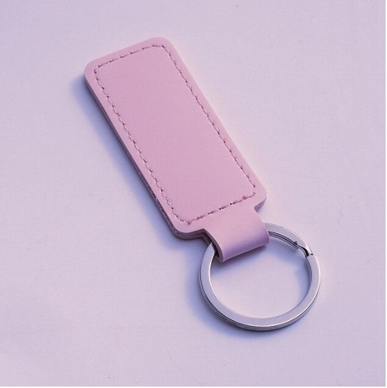 Doublesided PU Leather Keychain - Light Pink