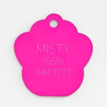 Load image into Gallery viewer, Pink Paw Pet Tag engravable