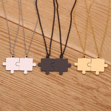 Load image into Gallery viewer, Couples Puzzle Necklace - Gifts for Couples - Valentines day Gifts - Buy Valentines day Gifts - But Necklaces online from Engraving Reimagined in Canada and USA.
