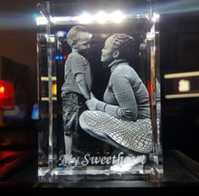 Load image into Gallery viewer, 3d crystal photo cube canada | 3 d crystal rectangle tall photo cube amazon | Buy Photo cubes online in Canada | Buy online from Engraving Reimagined in Canada