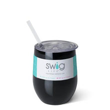 Load image into Gallery viewer, SWIG 12oz Stemless Wine Cup with Lid - Black