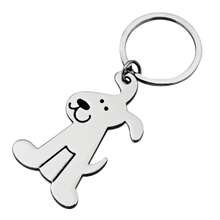 Load image into Gallery viewer, Shiny Silver Dog Keychain