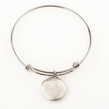 Load image into Gallery viewer, Silver "Love" Bangle Bracelet