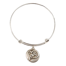 Load image into Gallery viewer, Silver "Love" Bangle Bracelet