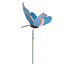 Load image into Gallery viewer, garden butter fly stake blue