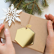 Load image into Gallery viewer, 3" Hexagon Gold Mirrored Acrylic Christmas Ornament