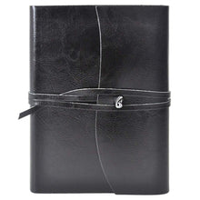Load image into Gallery viewer, Memo Pad | 70 Pages Leather Wrapped Bound Memo Pad With 24" Leather Strap Closure | Calgary