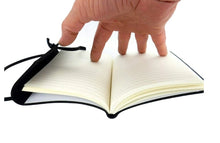 Load image into Gallery viewer, Memo Pad | 70 Pages Leather Wrapped Bound Memo Pad With 24" Leather Strap Closure | Calgary