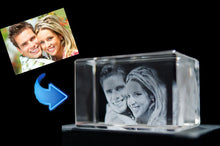 Load image into Gallery viewer, Crystal Rectangle wide 3 D photo cube | Buy photo cubes online in Calgary | Buy photo cubes online Canada | Gift shop Winnipeg