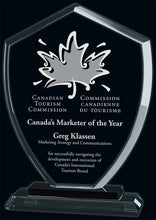 Load image into Gallery viewer, Personalized glass award for Canadian graduates – a unique engraved keepsake