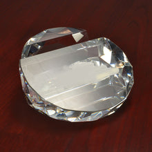 Load image into Gallery viewer, ROUND GLASS CRYSTAL BUSINESS CARD HOLDER PAPERWEIGHT