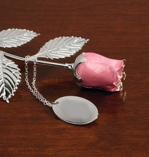 Load image into Gallery viewer, Silver-plated pink rose – a stunning personalized gift for anniversaries, birthdays, and special occasions. A timeless symbol of love and elegance.