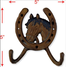 Load image into Gallery viewer, Double Horse Shoe Hooks