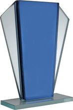 Load image into Gallery viewer, sand carved glass award blue mirror corporate award Canada