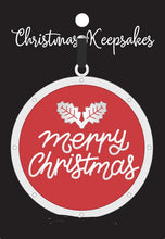 Load image into Gallery viewer, Metal Merry Christmas Ornament- Red and Silver