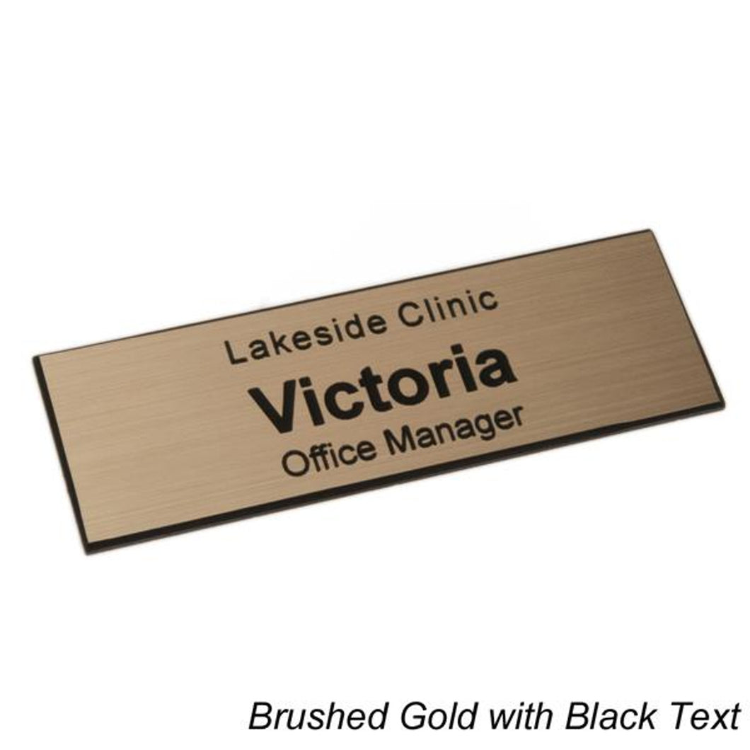 Gold and Black Plastic Name Tag
