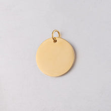 Load image into Gallery viewer, Gold stainless Steel Blank Circle Charm For Engraving