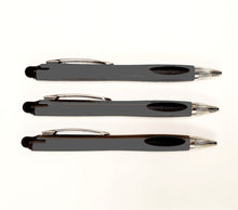Load image into Gallery viewer, Thick Gun Metal Barrel Style Retractable Pens With Stylus- Black Ink