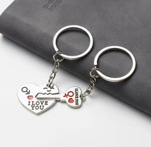 Load image into Gallery viewer, I love you heart and key  keychain- 2 in one