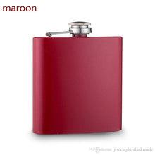 Load image into Gallery viewer, Maroon pocket flask engravable | 60 oz flask multi color for Engraving  | Mini Pocket Flask 6oz | buy  pocket flasks online canada | buy pocket flasks calgary | gift store in calgary

