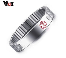 Load image into Gallery viewer, Medical Alert Stainless Steel Stretch Bracelet- Men