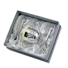 Load image into Gallery viewer, Silver Noah's Ark Cup/Spoon/Fork Gift Set