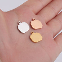 Load image into Gallery viewer, Stainless Steel Octagon Metal Tag Mirror Polished