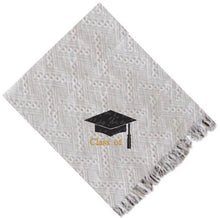 Load image into Gallery viewer, Personalized graduation throw featuring school colors and initials—engraved keepsake in Canada.