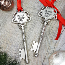 Load image into Gallery viewer, Santa magic key Christmas ornament, Personalized Santa key ornament Canada, Engraved Santa magic key ornament, Custom Santa key Christmas ornament, Christmas ornament gift Santa key, Holiday gift Santa key ornament, Unique Christmas ornaments in Canada