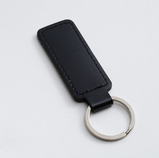 Doublesided PU Leather Keychain - Black