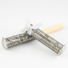 Load image into Gallery viewer, Engraved certificate tube for baptism | Engraving Reimagined | Engraver in Canada | Gift shop in Calgary | Personalized baptism gift | Custom certificate holder | Unique baptism present | Elegant tube for certificates | Engraved keepsake for baptism | Calgary gift store | Customized baptism souvenir | Certificate tube with engraving | Religious ceremony gift | Bespoke baptism memento | Engraved tube for certificates | Canadian engraving service | Calgary's gift expert
