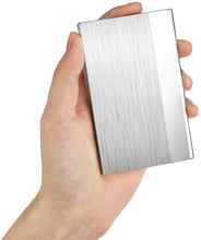 Load image into Gallery viewer, Silver detailed business card case front view – sleek engraved card holder gift for professionals in Canada