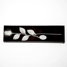 Load image into Gallery viewer, Silver plated white rose with gift box packaging – timeless romantic present for anniversaries and birthdays