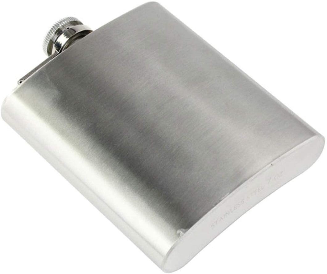 silver stainless steel  8 oz flask