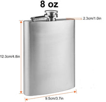 Load image into Gallery viewer, silver stainless steel 8 oz flask