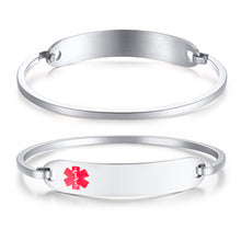 Load image into Gallery viewer, Silver medical alert ID bracelet