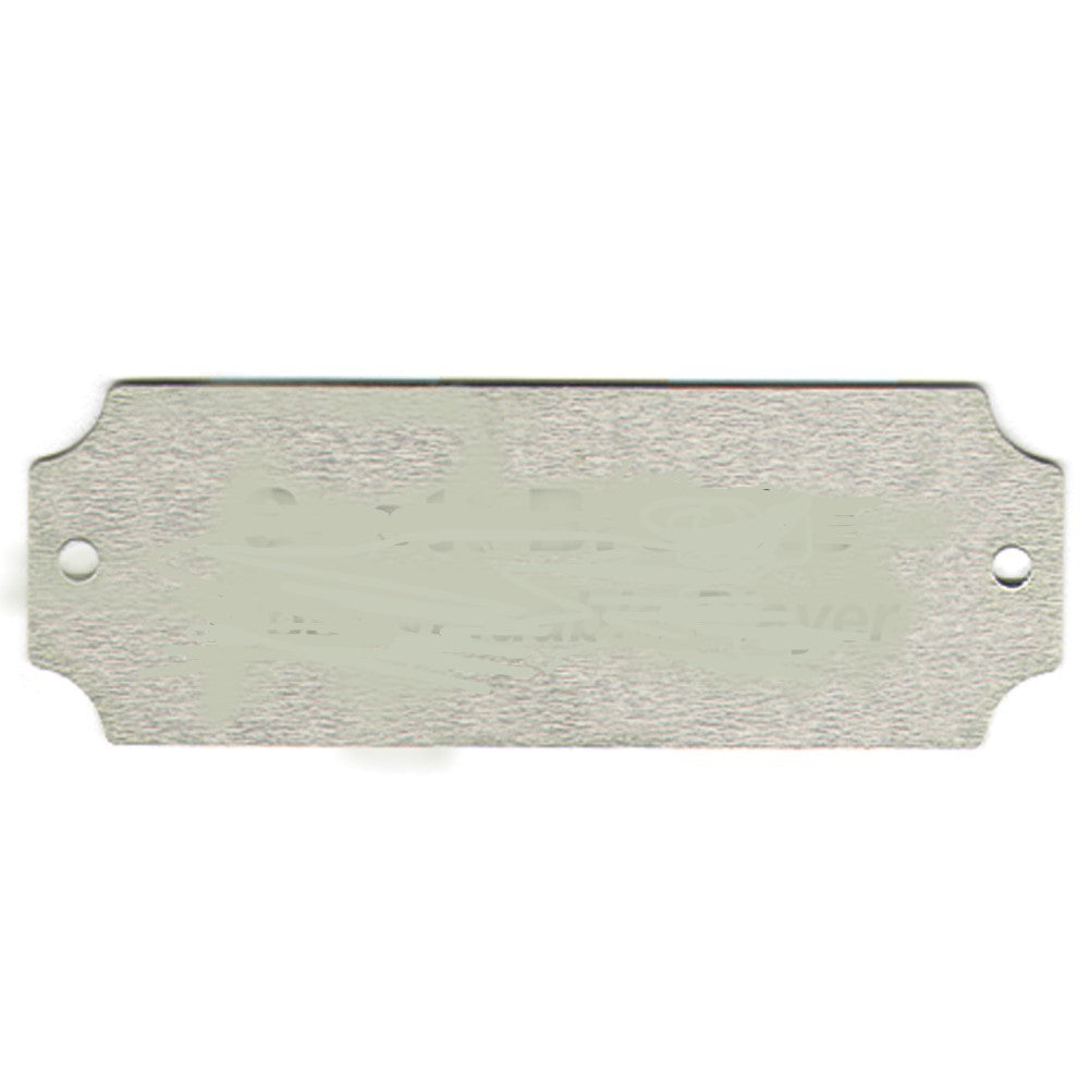 Silver notched trophy name plate with hole – Engraving Reimagined