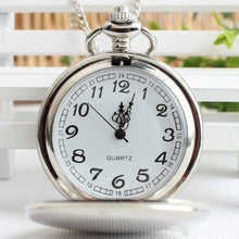 Load image into Gallery viewer, Silver Shiny pocket watch with black numbers