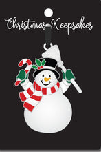 Load image into Gallery viewer, Metal Snowman ornament