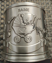 Load image into Gallery viewer, Round Pewter Stork Money Bank