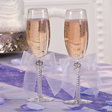 Load image into Gallery viewer, Wedding Toast glasses | Wedding Gifts in Calgary | Buy gifts from Engraving Reimagined | Gift store in Canada | Online gift store in Canada | Gift store in Calgary | Online gifts store in Calgary | Wedding gifts in Canada | Wedding gifts in Calgary | Two Hearts Wedding Toasting Glass Champagne Flutes | Elegant champagne flutes with two heart design | Wedding toasting glasses set | Personalized champagne glasses for weddings | Engraved toasting flutes for special occasions