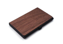 Load image into Gallery viewer, Walnut Black Business Card with Stainless Steel Case