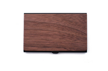 Load image into Gallery viewer, Walnut Black Business Card with Stainless Steel Case