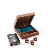 Load image into Gallery viewer, Rosewood game night box | rosewood game night box buy | Buy Online from Engraving Reimagined in Canada | Buy Holidays gifts in Canada | Rosewood game night box | rosewood game night box buy | Buy Online from Engraving Reimagined in Canada | Buy Holidays gifts in Canada | "Rosewood Game Night Box with Brass Inlay" | "Rosewood Game Night Box Open with Dice" | "Handcrafted Rosewood Game Night Box" | "Rosewood Game Night Box with Carved Dice" | "Rosewood Game Night Box Closed"