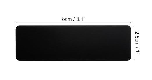 Thin 3x1 Rounded corner black with silver undertone plate