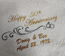 Load image into Gallery viewer, Happy 50th  Anniversary Blanket - Custom Swirl Gold
